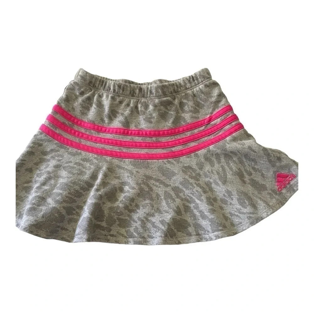 ADIDAS-PINK AND GRAY ATHLETIC SKIRT AND TOP-SIZE 6
